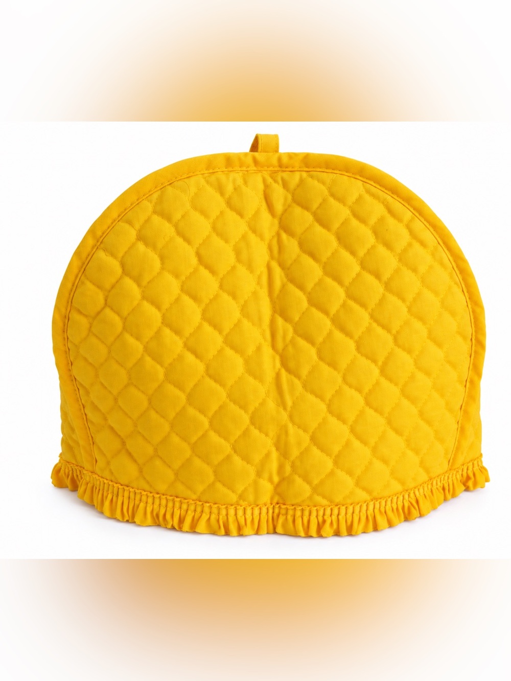 Vintage Yellow Quilted Toaster Cover Ruffle Trim Standard 2 Slice Kitchen Decor